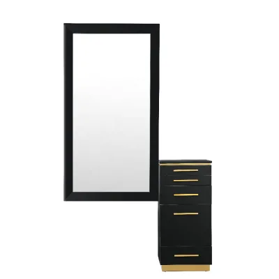 Modern Full Body Silver Salon Beauty Mirror with Cabinet for Barbershop and Living Room