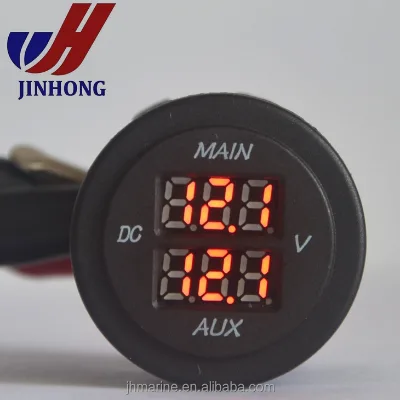 LED Digital Dual Battery System Monitor 12 Volt Twin Display Volt Meter Gauge