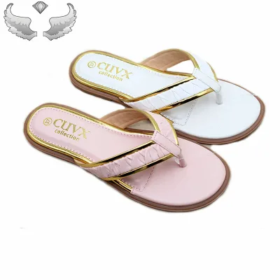 Fashionable and Export-oriented Women's slippers with Metal Strip Edges, Breathable, Toe-exposed and Anti-slip