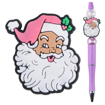 Santa Focal Beads Silicon Focal Beads for Pen Christmas Focal Beads for Pen Making