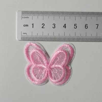 Three-dimensional Colorful Double-Layer Butterfly Embroidery Organza Applique Womens Dresses Apparel Fashion Style Wedding