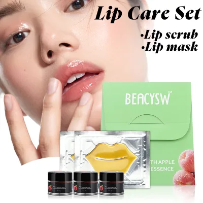 Lip Care Set With Apple Lip Scrub and Collagen Lip Mask: Exfoliating, Moisturizing, Repairing | OEM Manufacturer