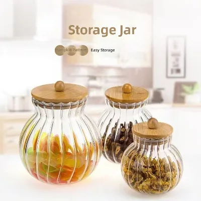 Striped Irregular Shape Crystal Glass Canister Mixed-grain Jar Household Snack Container Large-capacity Airtight European Style