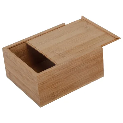 Small Bamboo Necklace Jewelry Box Gift Packaging Box with Sliding Lid