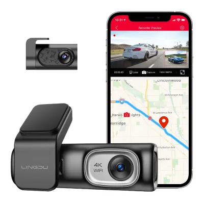 Lingdu D600 4k + Fdashbohd Car Camera Dashboard Cam 4k Built-in Global Slot System 5g Wireless 4k Dashboard Cam Voice Control Ar