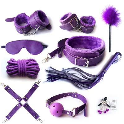 Gelance Waterproof Eco-Friendly SM Leather Bondage Sets (10 Pcs) Restraint Kits for Women and Couples