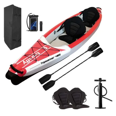 Factory Wholesale Tandem Air Canoe Water Ocean 2 Person Fishing Kayak Boat Inflatable Canoe Kayak