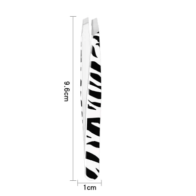 Hot Zebra Designed Printed Slanted Tip Eyebrow Tweezers Hair Puller Shaper Tools for Eyebrows/eyebrow Hair Plucking Threading