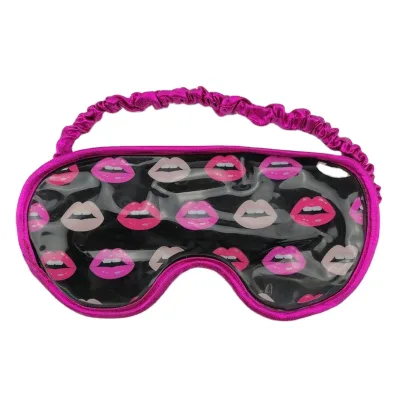 Gel Pack Hot Cold Black Printing Cotton Eye Mask Sleeping Eye Mask with Adjustable Strap