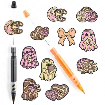 Christmas Silicone Beads Pens Manufacturer Custom Infant Chew DIY Baby Teething Character Silicone Charms Focal Beads for Pens