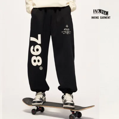 Custom Logo Track Pants 100% Cotton Wholesale Blank Jogger 2025 Spring Streetwear Hip Hop New Style Jogger Pants for Men