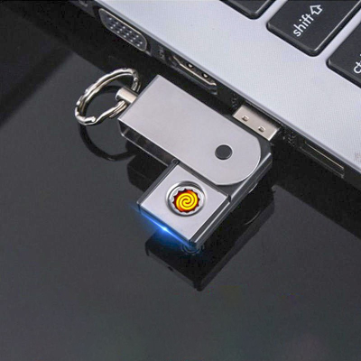 Custom logo USB Plug-in Lighter Creative Keychain Electronic Cigarette Lighter