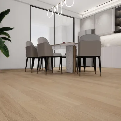 Premium 6mm Luxury Vinyl Engineered Flooring Solid White Oak Modern  for Living Room Water-Resistant