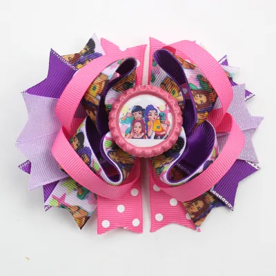 New 4.7-inch Kpop Witch Hunter Song and Dance Bow Threaded Ribbon Hairpin Boutique Children's Hairpin