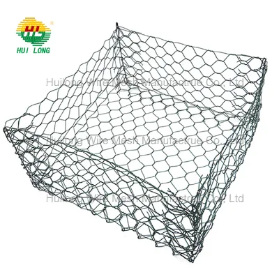 Galvanized Steel PVC Hexagonal Gabion Boxes 2-Gram Box Binding Wire Coil Gabion Basket Water Fountain Woven PVC Coated Finish