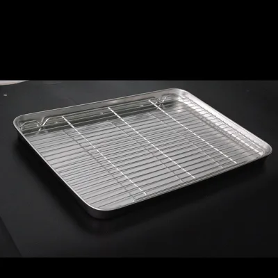 Dishwasher Safe Heavy Duty Stainless Steel Pan Tray with Cooling Rack for Oven Toaster Barbeque Grill