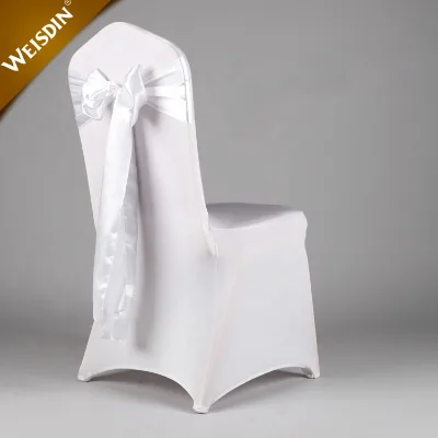 Unique Bow Design Satin Chair Sashes Spandex Chair Covers Wedding Decoration