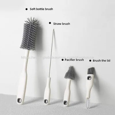 Bottle brush set, long handle cleaning brush, nipple cover cleaning, multifunctional straw cup lid special brush