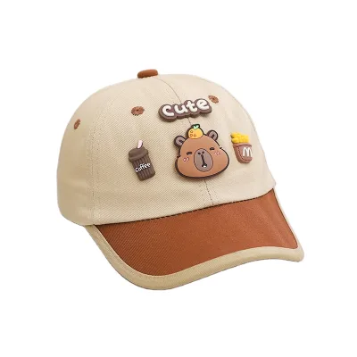 HY2 Kawaii Capibala Children's Cap Student Outdoor Sports Sunscreen Sun Hat Breathable Adjustable Cap