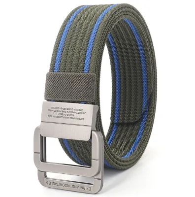 Factory Wholesale Fashion Tactical Belt Canvas Belt Nylon Outdoor Alloy Buckle Woven Weaving Fabric Men's Belt
