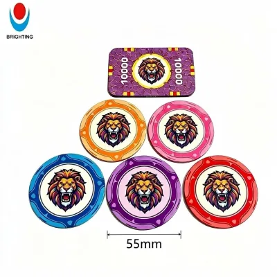 55mm Custom Pattern Ceramic Poker Chips Custom Logo Casino Game Tokens for Gambling & Home Game Nights