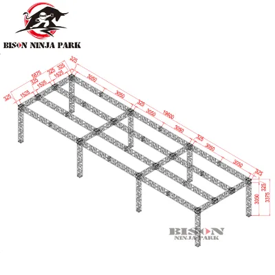 Professional Ninja Warrior Obstacle Course Aluminum Material Obstacle Course Truss