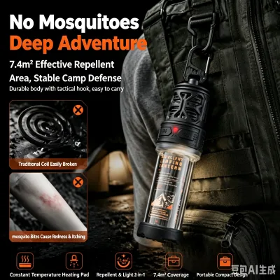 Rechargeable LED Camping Lantern with Mosquito Repellent IPX6 Waterproof Outdoor Hiking Emergency Tent Light