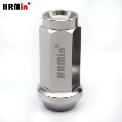 High Performance Closed Round Concave End 17mm Hex Cone Seat Gr.5 Titanium Ti-6Al-4V Auto Lug Nut M12x1.25x45mm