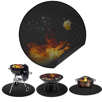 Fireproof Mats Under Grill 3 Layers Protect Outdoor Decks and Patios Surface Portable Fire Pit Mats