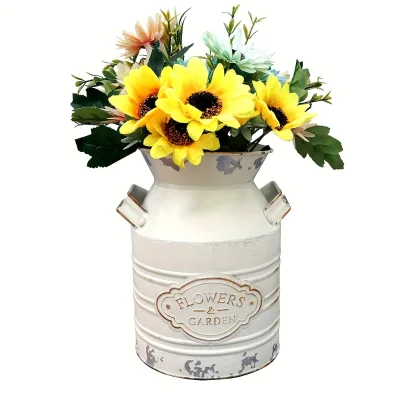 Galvanized Metal Planter Flower Vase Bucket Pot for Garden Outdoor Indoor Home Shop Decor