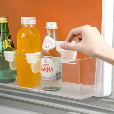 Kitchen Transparent Divider Refrigerator Storage Shelf Bathroom Partition Storage Easy to Install 11*20cm