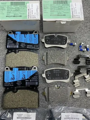 brake pads, front and rear brake pads, genuine German original.
