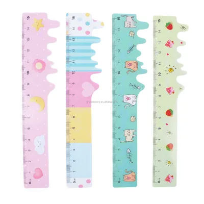 Custom Kawaii Stationery Maths Set Ruler for Student School Accessories Kids Stationery Drawing PVC Flexible Ruler