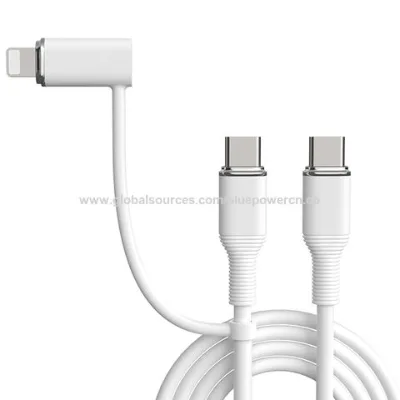 Hot Sale Fast Charging 2 in 1 TPE USB Type C To Lightning Type C To Type C Cable For Mobile Phone
