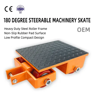 6T 8T 12T 180 Degree Steerable Machinery Skate Steerable Machine Mover Dolly Load Moving Roller Skate