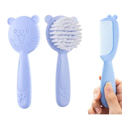 OEM Baby Plastic Hairbrush Soft Toddler Baby Hair Brush and Comb Set for Newborn