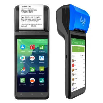 GMS Certified Android 14.0 Mobile Smart POS  Octa-Core 4GB+64GB 8" Handheld POS System NFC USB 80mm High Speed Printer