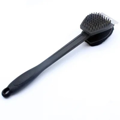 Factory-direct 15-inch 3-in-1 Steel Wire BBQ Brush Outdoor Grilling Cleaning Tool