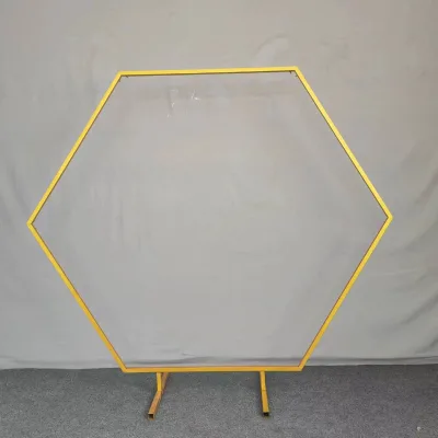 New Wedding Props, Hexagonal Arches Wedding Diamond Wrought Iron Stage Decorations Wedding Backdrop Frames Flower Stand