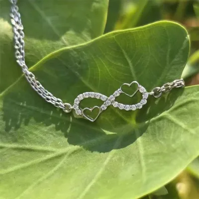 Romantic jewelry gift infinity heart bracelet women bracelet love infinity 925 silver