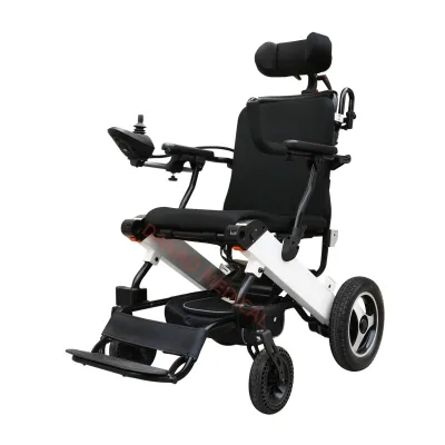 Two Battery Long Range Outside Portable Mobility Folding Electric Wheelchair