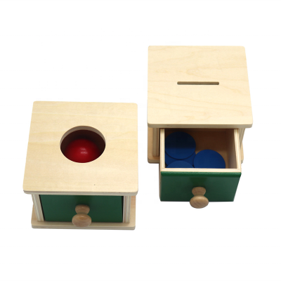 Montessori Toys Wooden Box for Toddlers Montessori Permanence Toy With Tray and Ball Wooden Educational Toys for Kindergarten