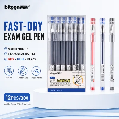0.5mm Direct Liquid Roller Ball Gel Pen Blue Red Hex Barrel Custom Logo Printed Wholesale School Office Stationery Supplies