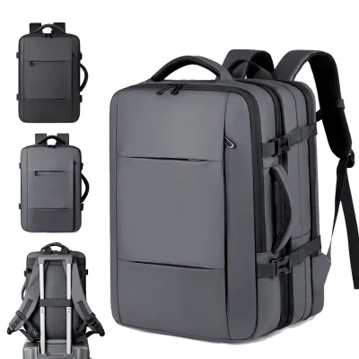 Vintage Oxford Waterproof Zipper Business Backpack Expandable Large Capacity Travel Bag Business Trips Multifunctional Laptop