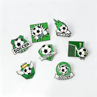 Football Enamel Pin Soft Enamel for Sports Team Fan Collection Souvenir Annual Meeting Exclusive Premium Champion Lapel Pin