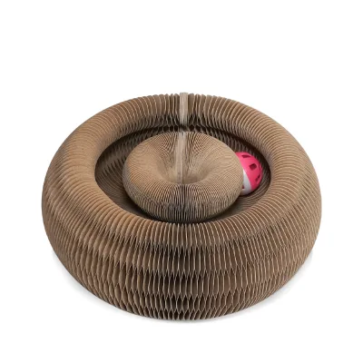 ICLE-Factory Sales 12*11*8cm Organ Cat Scratcher Board Scratcher Foldable Round Ripple Scratcher