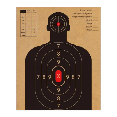 Kraft Paper Half Body Targets Silhouette Shooting Practice Target Sheets with Scoring Table and Info Form for Training