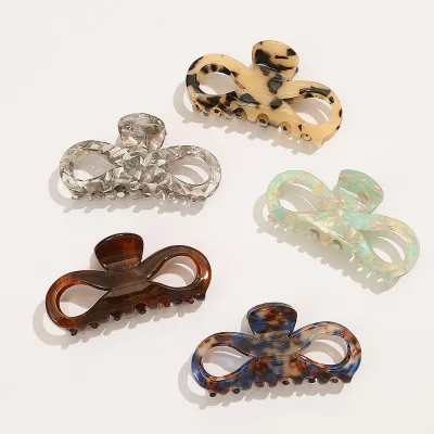 Trendy Fine Quality Cellulose Acetate Medium Bow Hair Claw for Girls Fashion Accessories