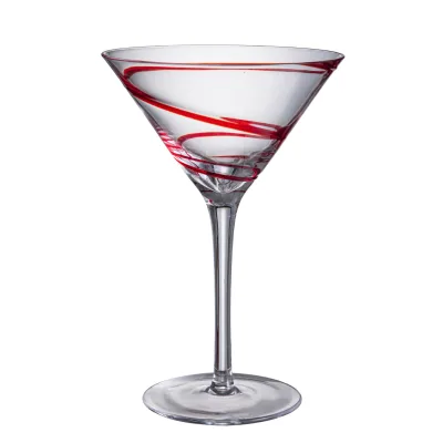 European-Style Red Thread Wrapped Glass Cup for Wine Home-Use Multifunctional Flat-Bottomed Cup Creative Beer Glass