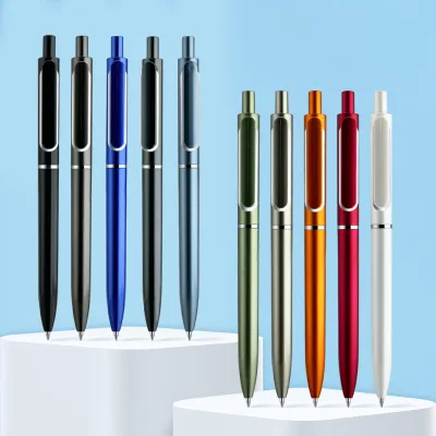 Retractable Metal Ballpoint Pens Multi Color Click Ball Pens for Office Custom Logo